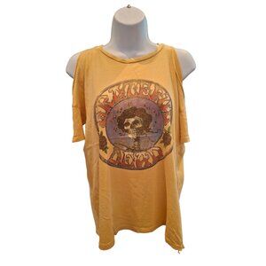 Mighty Fine Grateful Dead Graphic Tee Womens Medium Yellow  2017 Band Merch